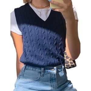 Brandy Melville Navy Sweater Vest